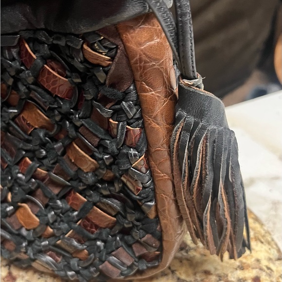 Sharif • Vintage • Small • Brown/ Black • Leather • Crossbody Handbag - Picture 6 of 13